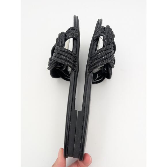 Abound Imani Flat Sandals Rhinestone Slip-On Women's Black Size US9.5 EU40 - Picture 7 of 11